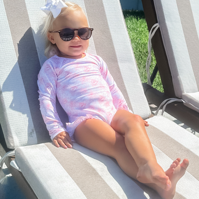 One-Piece Rash Guard - Pink Fancy Floral