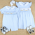 Smocked Storybook Rabbits Boy Collared Romper - Light Blue Stripe Seersucker