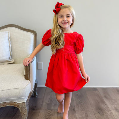 Taffeta Party Dress - Holiday Red