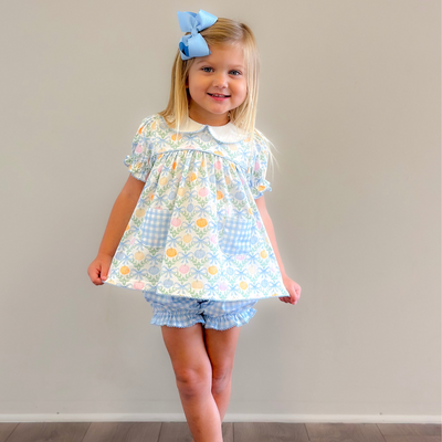 Playground Pocket Set - Pumpkin Blue Bow Trellis - Stellybelly
