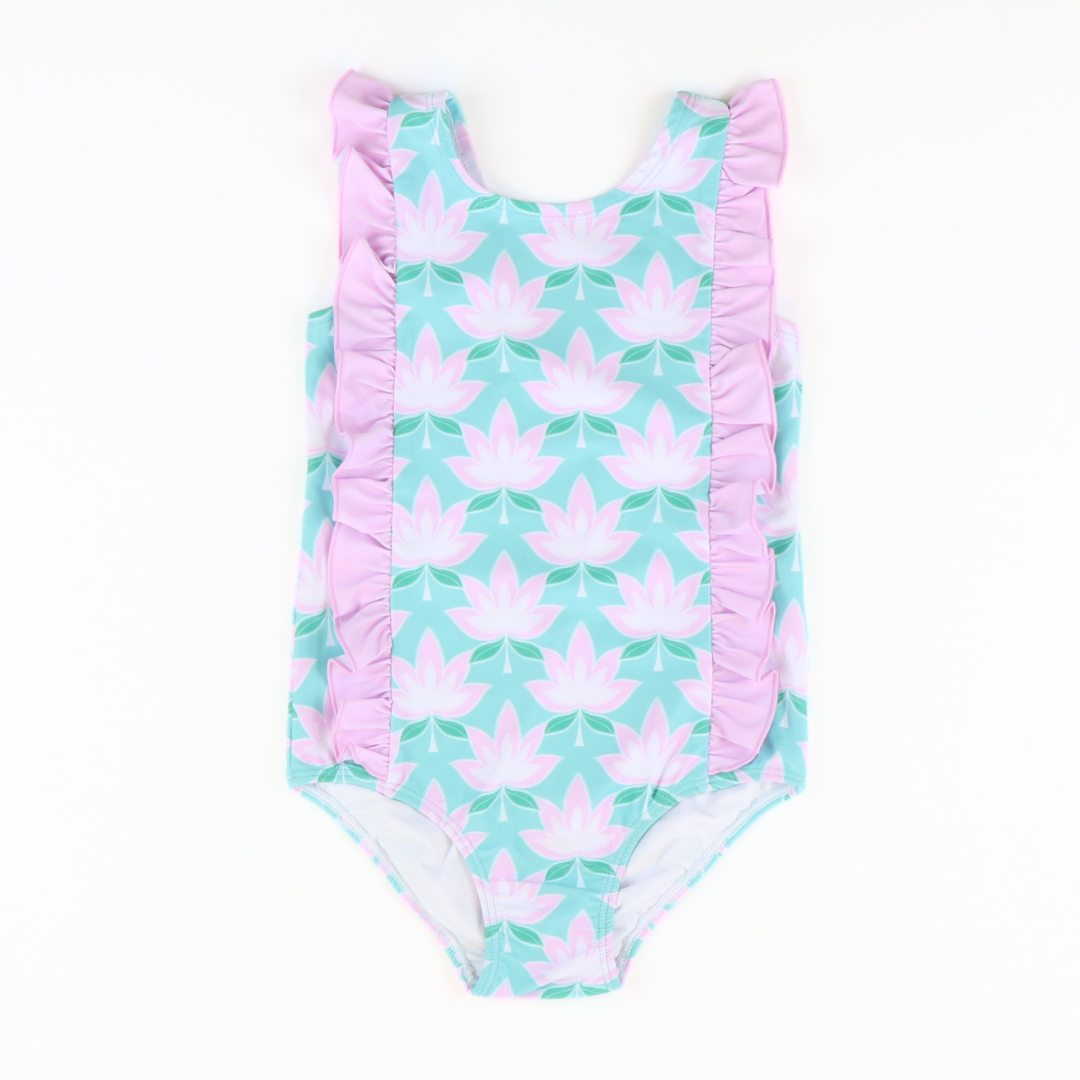 Ruffle Swimsuit - Island Bloom Print