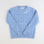 Embroidered Cable Knit Sweater - Light Blue