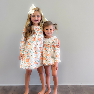Eyelet Ruffle Set - Autumn Pumpkins - Stellybelly