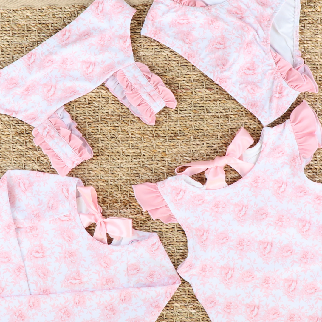 One-Piece Rash Guard - Pink Fancy Floral