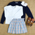 Girls Classic L/S Blouse - White Knit