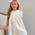 Embroidered Pink & Orange Pumpkins Collared Dress-  Pumpkin Pink Bow Trellis - Stellybelly
