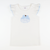 Blue Chinoiserie Pumpkin Appliqué Flutter Top - White Knit