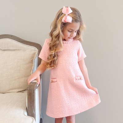 Tweed Jackie Dress - Light Pink