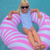 Flutter Swimsuit - Floral Light Blue Gingham
