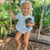 Embroidered Tiny Blue Pumpkins Girl Bubble - Blue Chinoiserie - Stellybelly