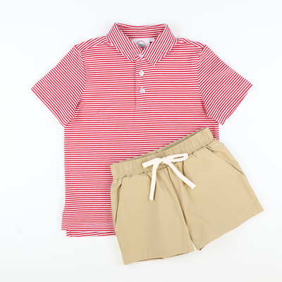 Signature Polo - Red Stripe Knit