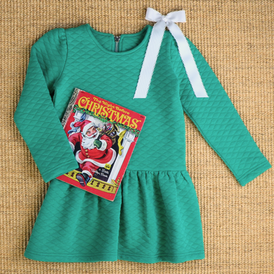 Quilted Party Dress - Christmas Green - Stellybelly