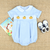 Smocked Pumpkins Collared Boy Bubble- Light Blue Check - Stellybelly