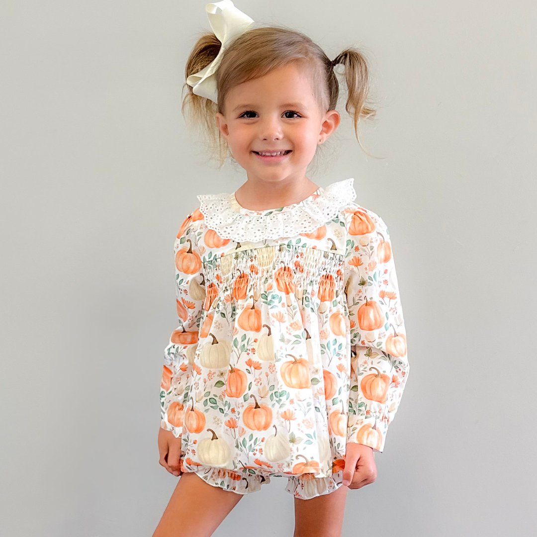 Eyelet Ruffle Set - Autumn Pumpkins - Stellybelly