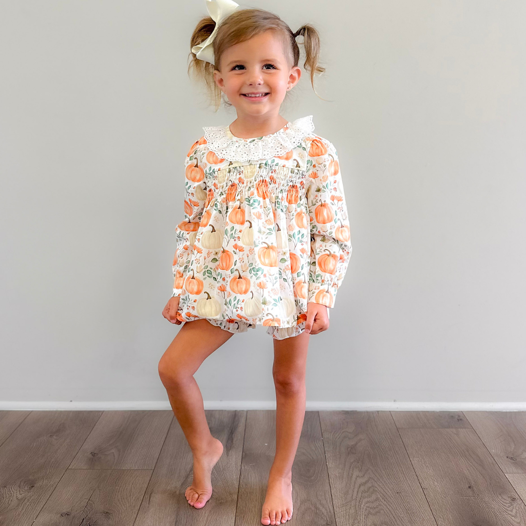 Eyelet Ruffle Set - Autumn Pumpkins - Stellybelly