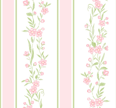 Smocked Ruffle Neck Dress- Pink Floral Vines