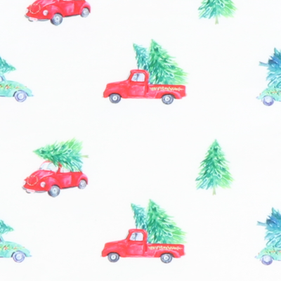 Christmas Tree & Vintage Truck White Knit Pajama Set - Stellybelly
