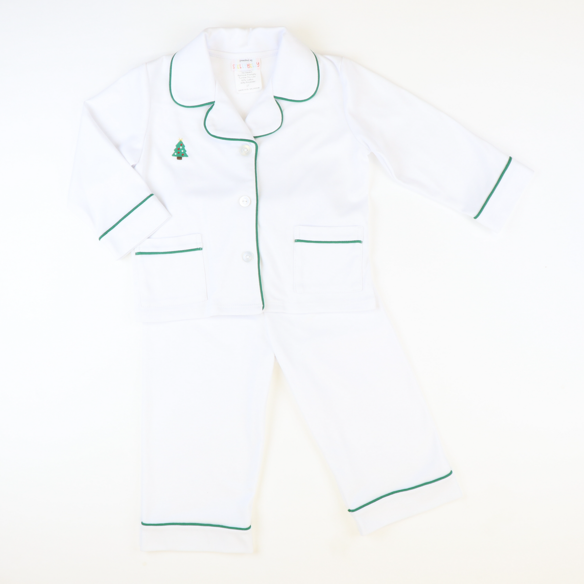 Embroidered Christmas Tree Pajama Set - Stellybelly