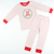 Embroidered Wreath Pajama Set - Red Tiny Dots