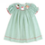 Smocked Christmas Friends Bishop - Christmas Green Micro-Gingham - Stellybelly