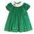 Smocked Santa & Reindeer Bishop - Christmas Green Corduroy - Stellybelly