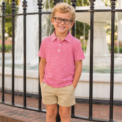Signature Polo - Red Stripe Knit