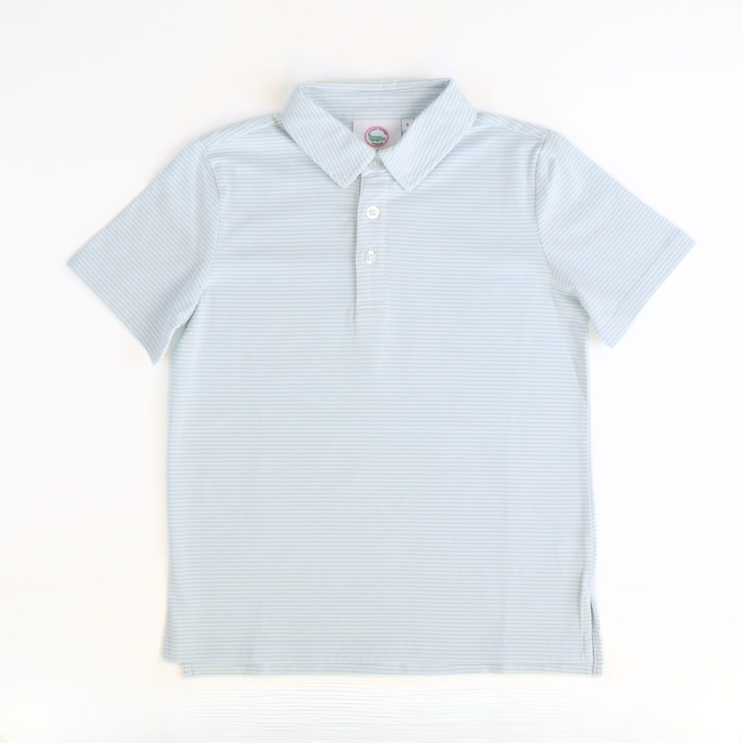 Signature Polo - Light Blue Stripe Knit