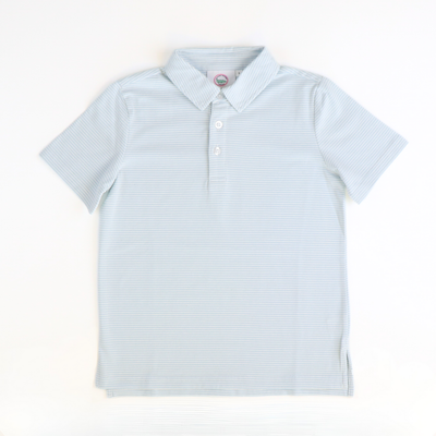 Signature Polo - Light Blue Stripe Knit