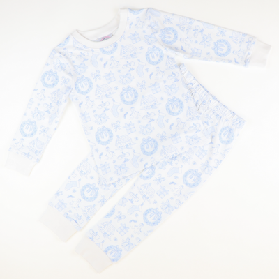 Knit Pajama Set - Blue Christmas