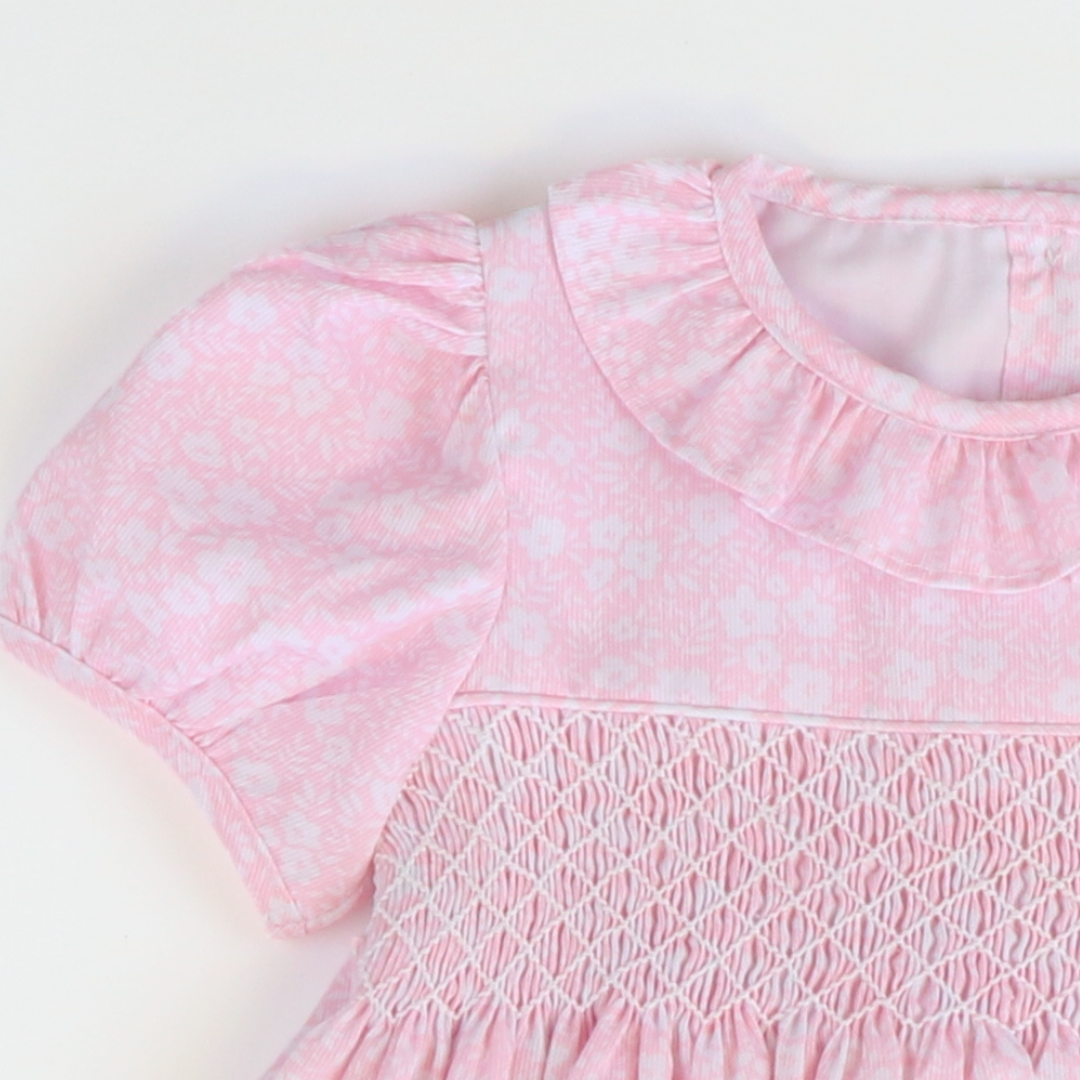 Smocked Geo Dress - Tiny Pink Floral