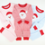 Santa Appliqué Knit Pajama Set - Light Blue Check