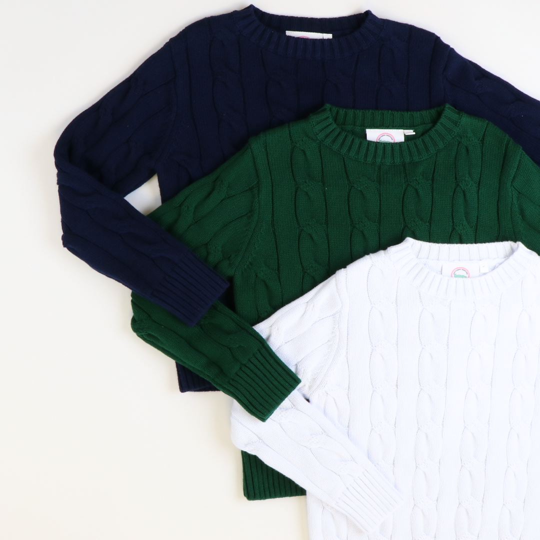 Cable Knit Sweater - Navy Blue (Unisex)