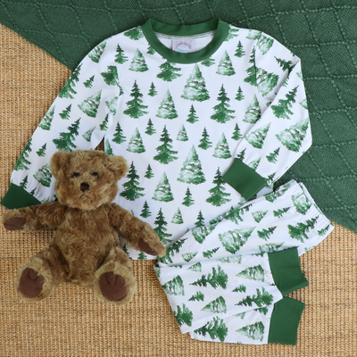 Knit Pajama Set - Christmas Trees