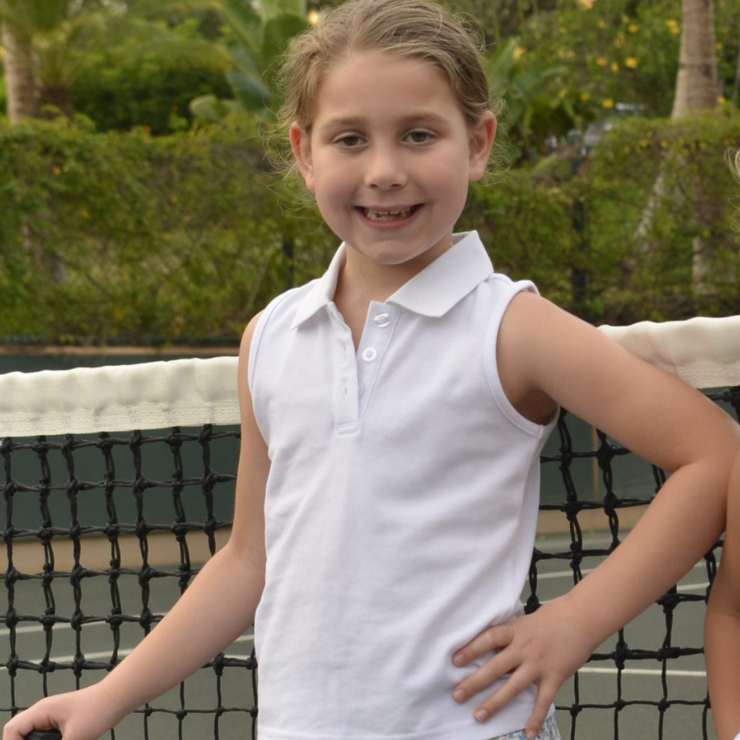 Courtside Girls Polo - White