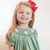 Smocked Santa Faces Bishop - Christmas Green Mini-Gingham - Stellybelly
