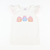 Pumpkin Pink Bow Trio Appliqué Flutter Top - White Knit