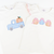 Pumpkin Pink Bow Trio Appliqué Flutter Top - White Knit