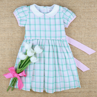 Collared Dress - Preppy Pink & Green Plaid