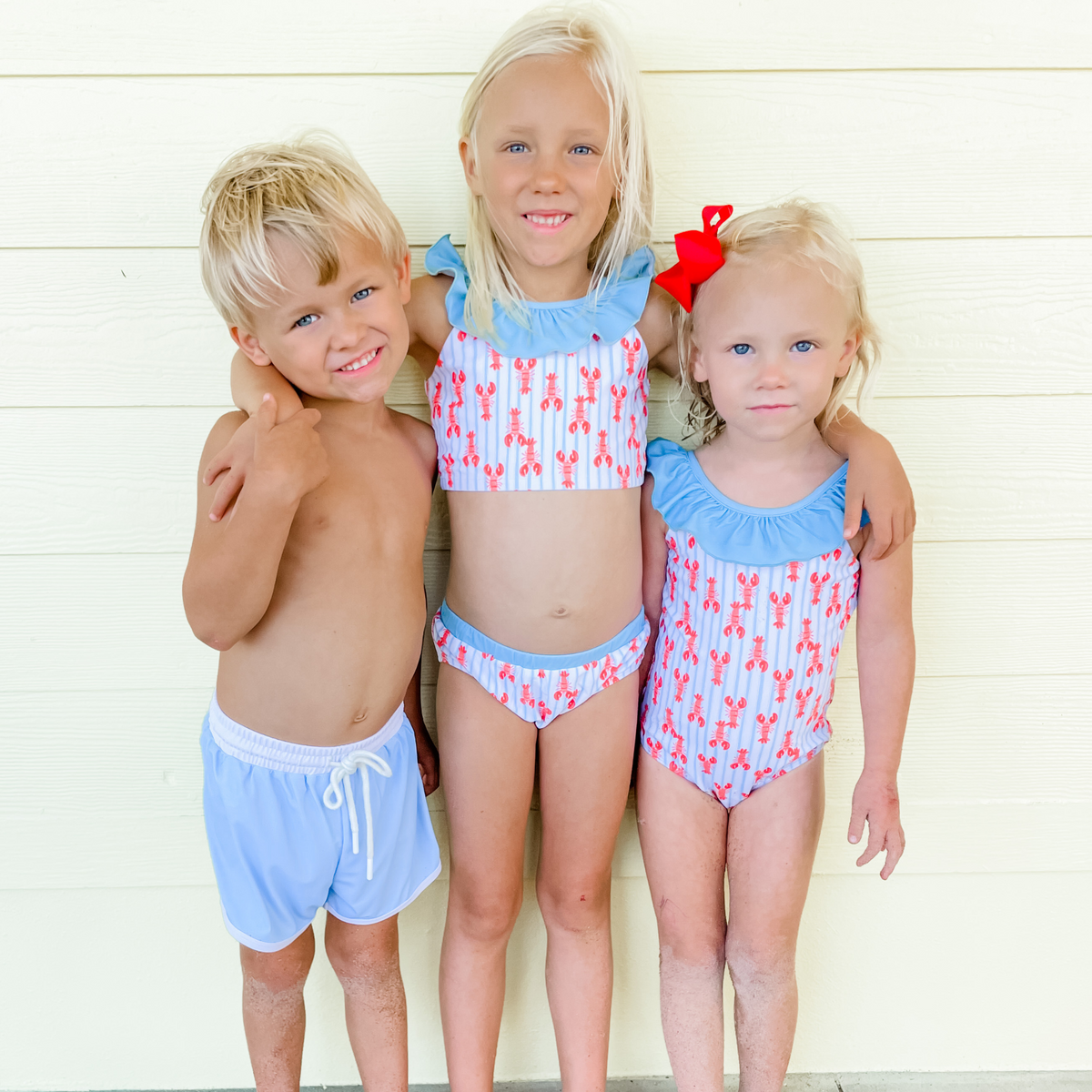 Lobster Print Ruffle One-Piece Swimsuit - Stellybelly