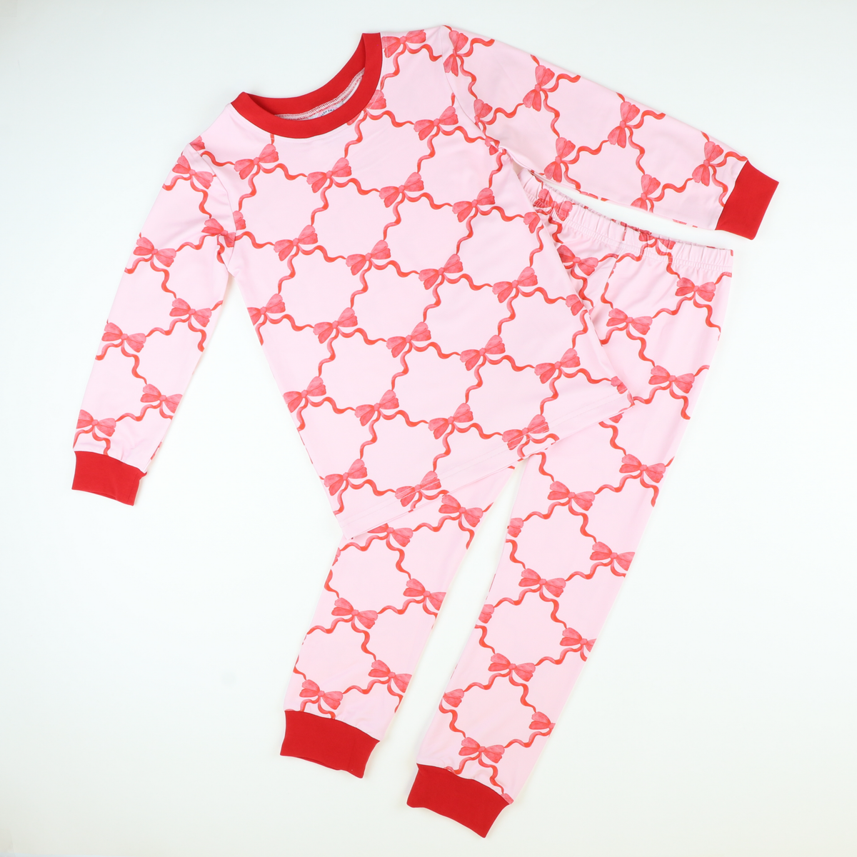 Holiday Red Bows Knit Pajama Set - Stellybelly