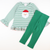 Appliquéd Santa Face Ruffle Top - Christmas Green Stripe Knit - Stellybelly