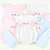 Smocked Pastel ABC Knit Top & Ruffle Shorts Set - Pink Micro Stripe & Light Blue Knit - Stellybelly
