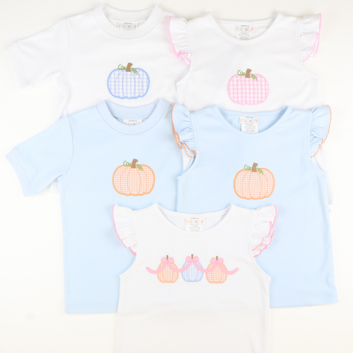 Pink Check Pumpkin Appliqué Top - Stellybelly