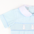 Smocked Cottontail Collared Boy Romper - Mint & Light Blue Stripe Seersucker - Stellybelly