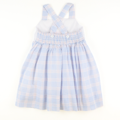Bunny Face Dress - Blue & Pink Plaid Seersucker