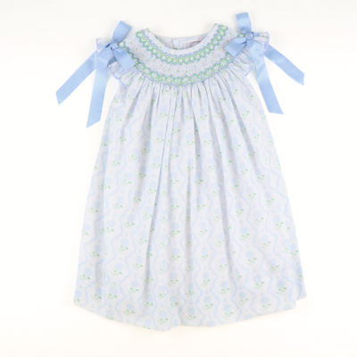 Smocked Geo Bishop- Hydrangea Blooms