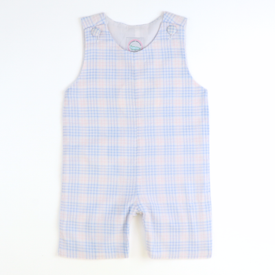 Sunday Brunch Shortall - Blue & Pink Plaid Seersucker