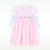 Smocked Bunnies & Baskets Dress - Light Pink Seersucker Windowpane - Stellybelly