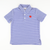 Embroidered Apple Knit Polo - Royal Blue Thin Stripe - Stellybelly