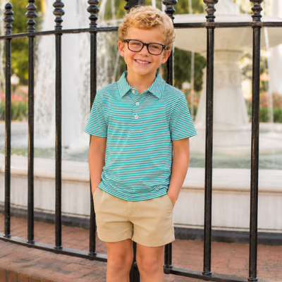 Signature Polo - Green Stripe Knit